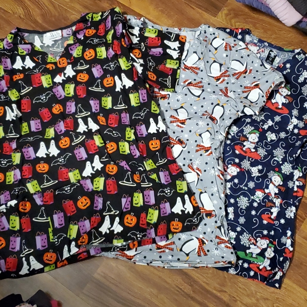 3 seasonal srub tops